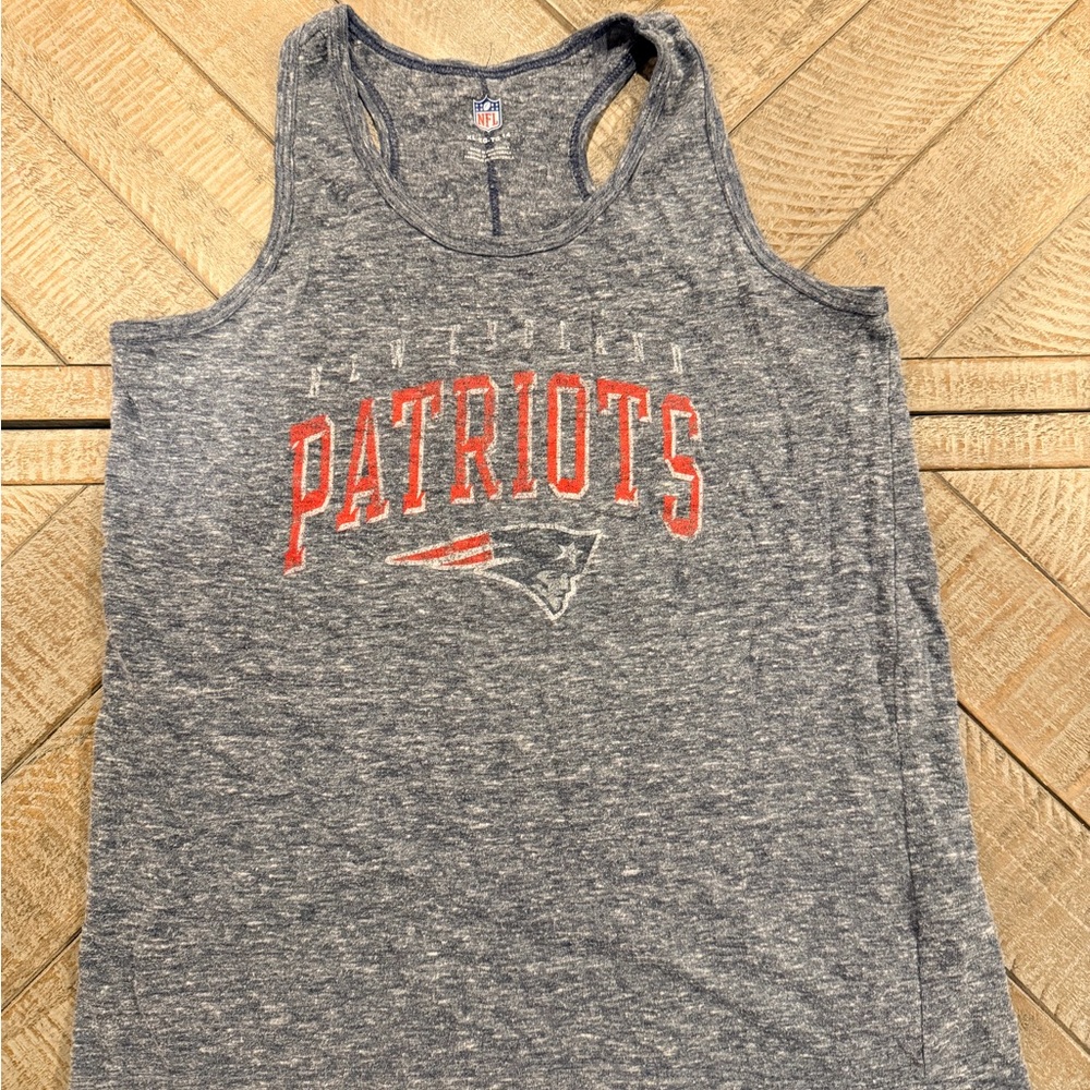 NFL Gray and Red Patriots Kids Tank Top